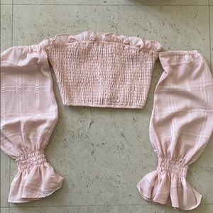 LPA Strapless puffy sleeve top